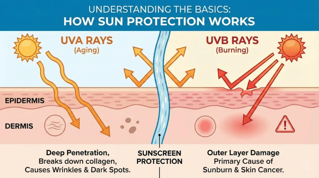 Understanding the Enemy: UVA and UVB Rays and sunscreen protection